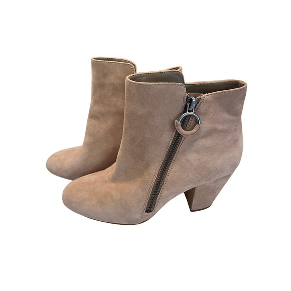 1.State Size 8  Preete Leather Suede Almond Ankle Boot Zip Side - Picture 1 of 4